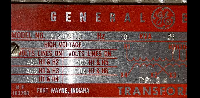 Used GENERAL ELECTRIC 9T2189110 260HZ KVA25