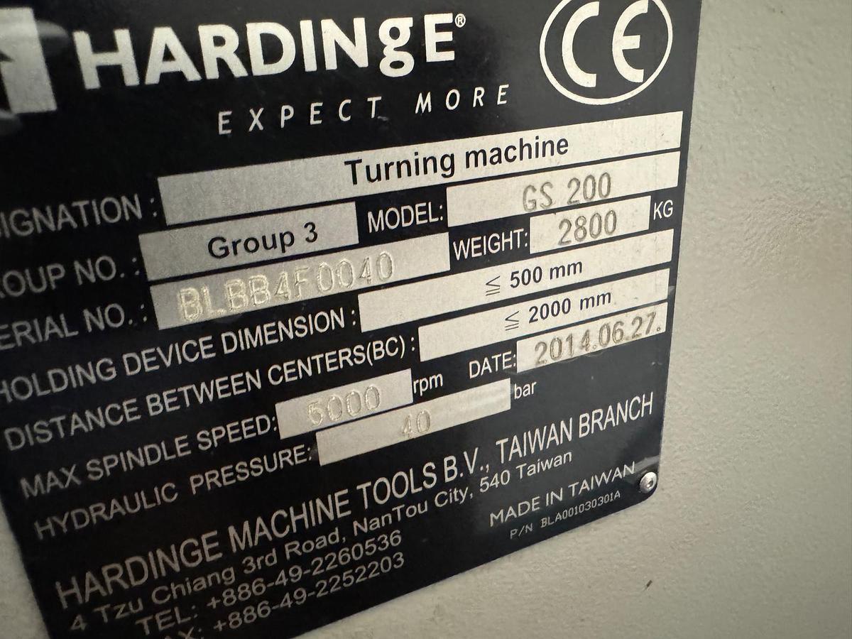 Used 2014 Hardinge GS 200