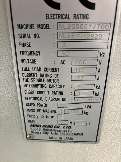 Used 2007 Mori Seiki NL2500SY