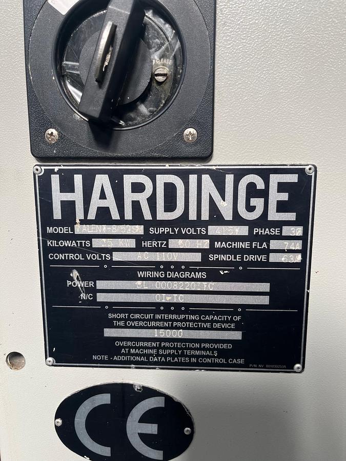 Used 2005 Hardinge  Talent 852 SV
