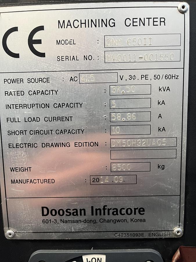 Used 2014 Doosan DNM 650 II