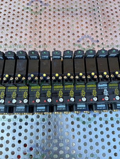 Used Crouzet  81513100 Pneumatic Control Valve w/ Crouzet 81517201 Sub Base