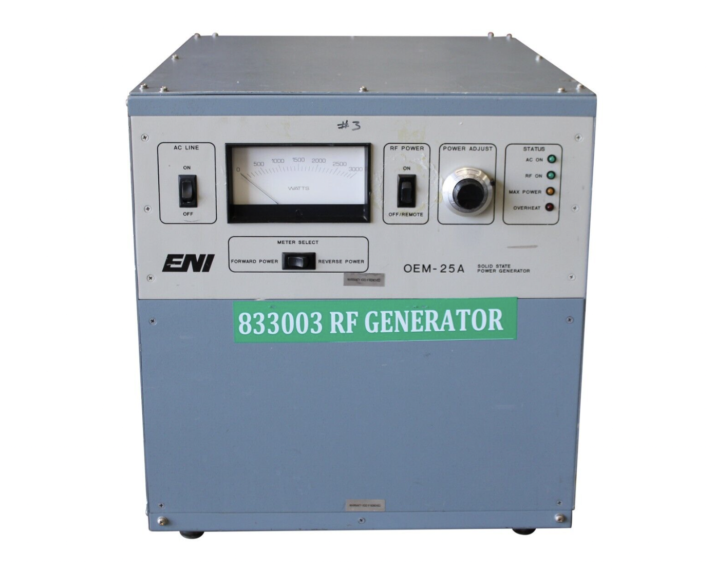 Used ENI OEM-25A RF SOLID STATE POWER GENERATOR OEM25A-21091-51 REV H WATER COOLED