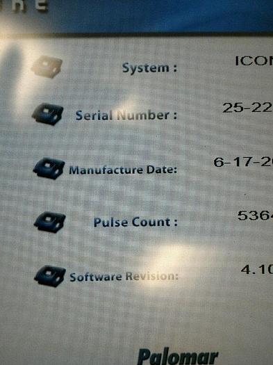 Used 2016 Cynosure Palomar Icon Laser w/ 1064 and Max G