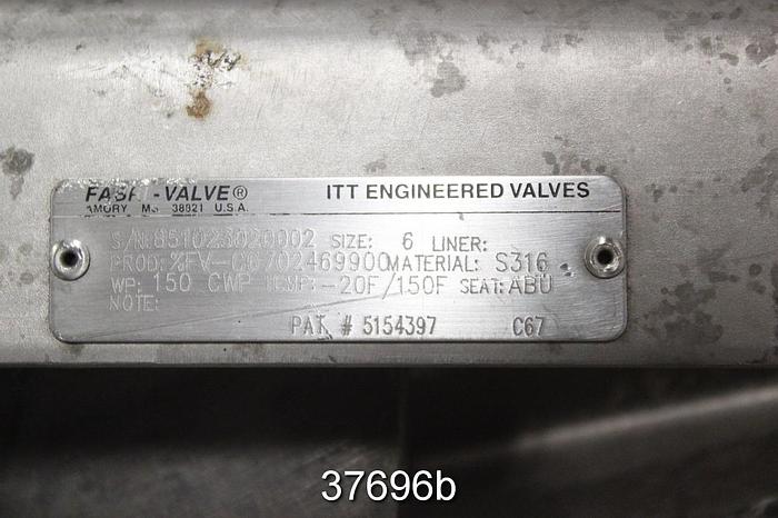 Used Fabri 6" Hand Operated Knife Gate Valve, C67 #37696