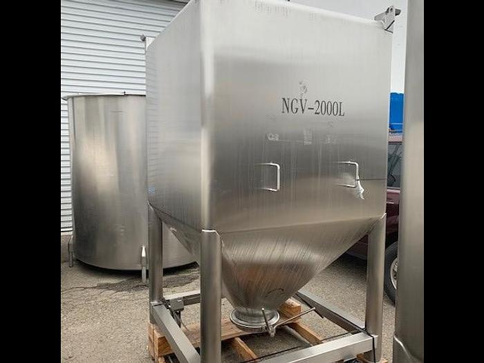 Used NGV 2,000 Liter (528Gallon)Stainless Steel Square Vertical Tote
