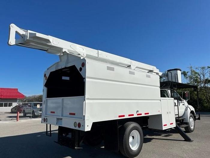 Used C59623 Terex Hiranger XT60 65ft Bucket Boom on 2010 Ford F750 Forestry Dump Truck