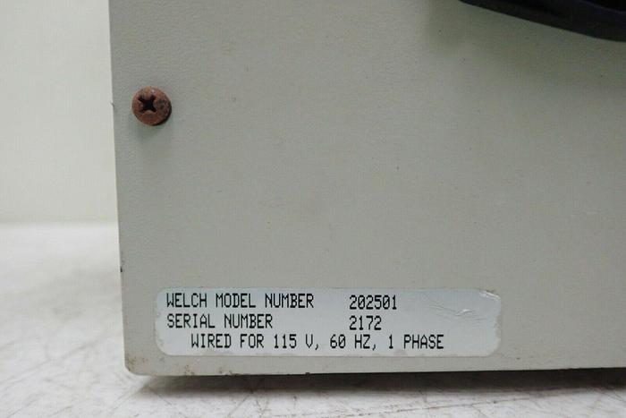 Used Welch 2025 Model 202501 Self-Cleaning Dry Vacuum Pump, 115V 60Hz 155752108112