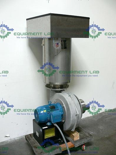 Used WEG 5HP Chicago Blower size 1500 w/ Aeroacoustic 8-TA-2A Tubular Silencer