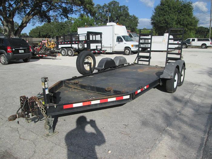 Used Low pro steel deck equipment trailer