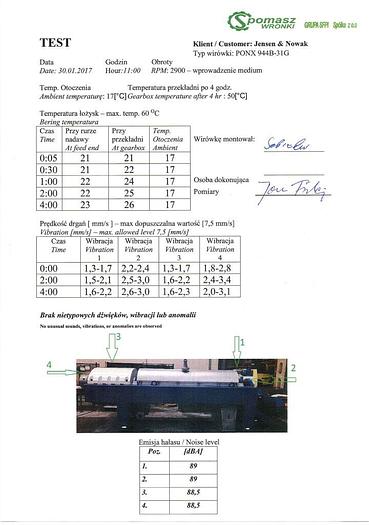 Refurbished Alfa Laval PONX 944B-31G decanter centrifuge