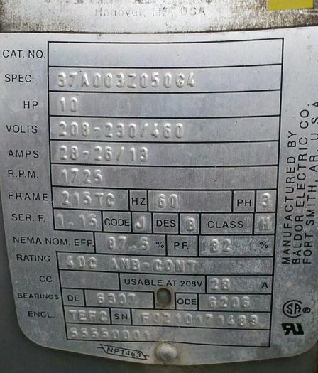 Used Pump, Vacuum, 10 HP, Rietschle, Type VC 300, #S737568