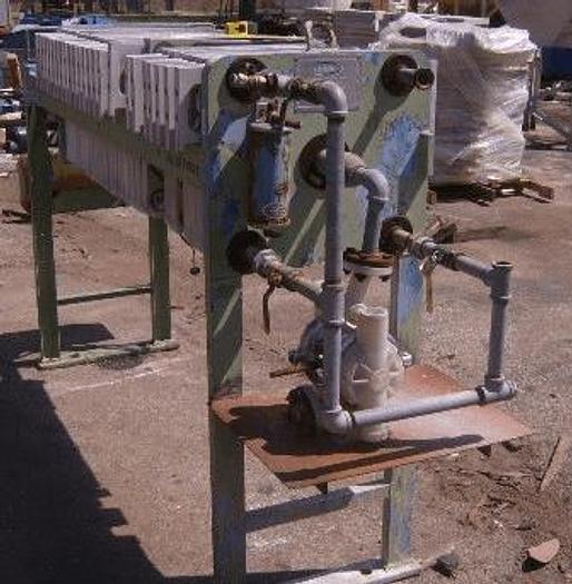 Used 4.5 CU. FT. DURIRON FILTER PRESS – POLYPRO. – 470 MM – C.G.R. – MOUNTED