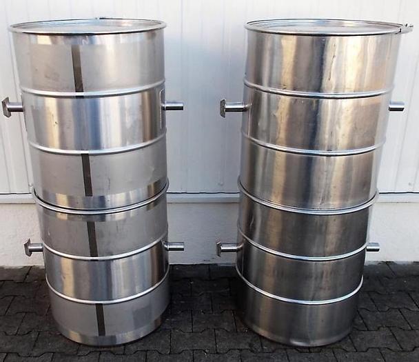 Used X 14148 D - Drums 150 L Stainless Steel with Lids