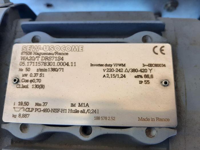 Used Elevator, Z-Frame, 72" Discharge Height, Aluminum, 12" Wide Belt #S744765