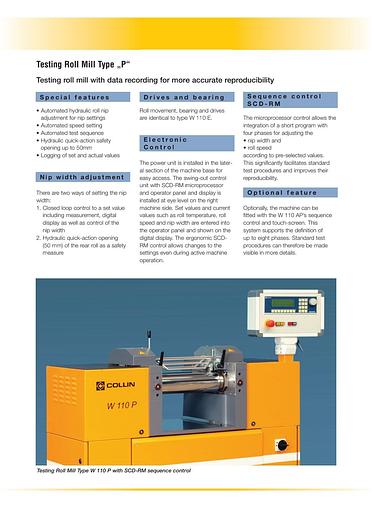 Used Collin Model W110E Two Roll Lab Mill