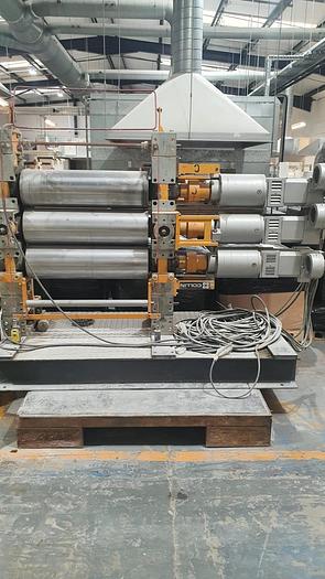 Used Dr Collin 850mm wide x 252mm dia 4 roll inverted L calender fo...