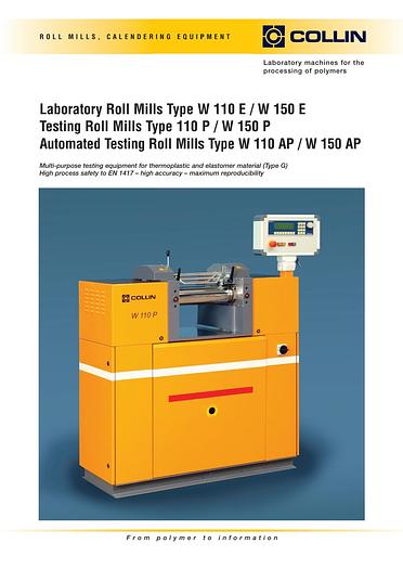 Used Collin Model W110E Two Roll Lab Mill