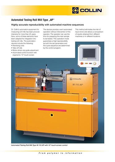 Used Collin Model W110E Two Roll Lab Mill