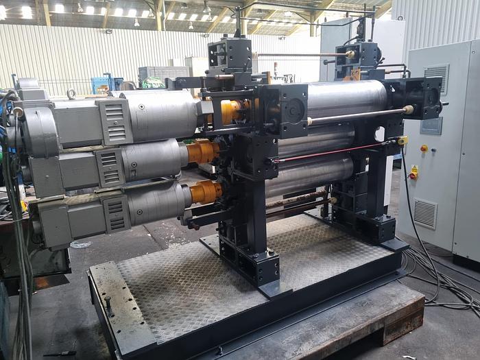 Used Dr Collin 850mm wide x 252mm dia 4 roll inverted L calender