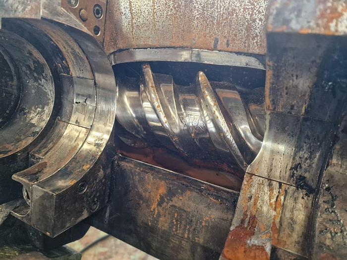 Used Berstorff 150mm dia PIN barrel coldfeed Rubber extruder