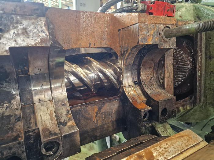Used Berstorff 150mm dia PIN barrel coldfeed Rubber extruder