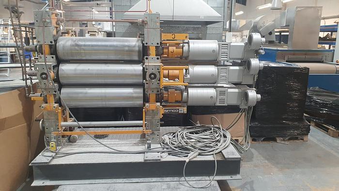 Used Dr Collin 850mm wide x 252mm dia 4 roll inverted L calender fo...