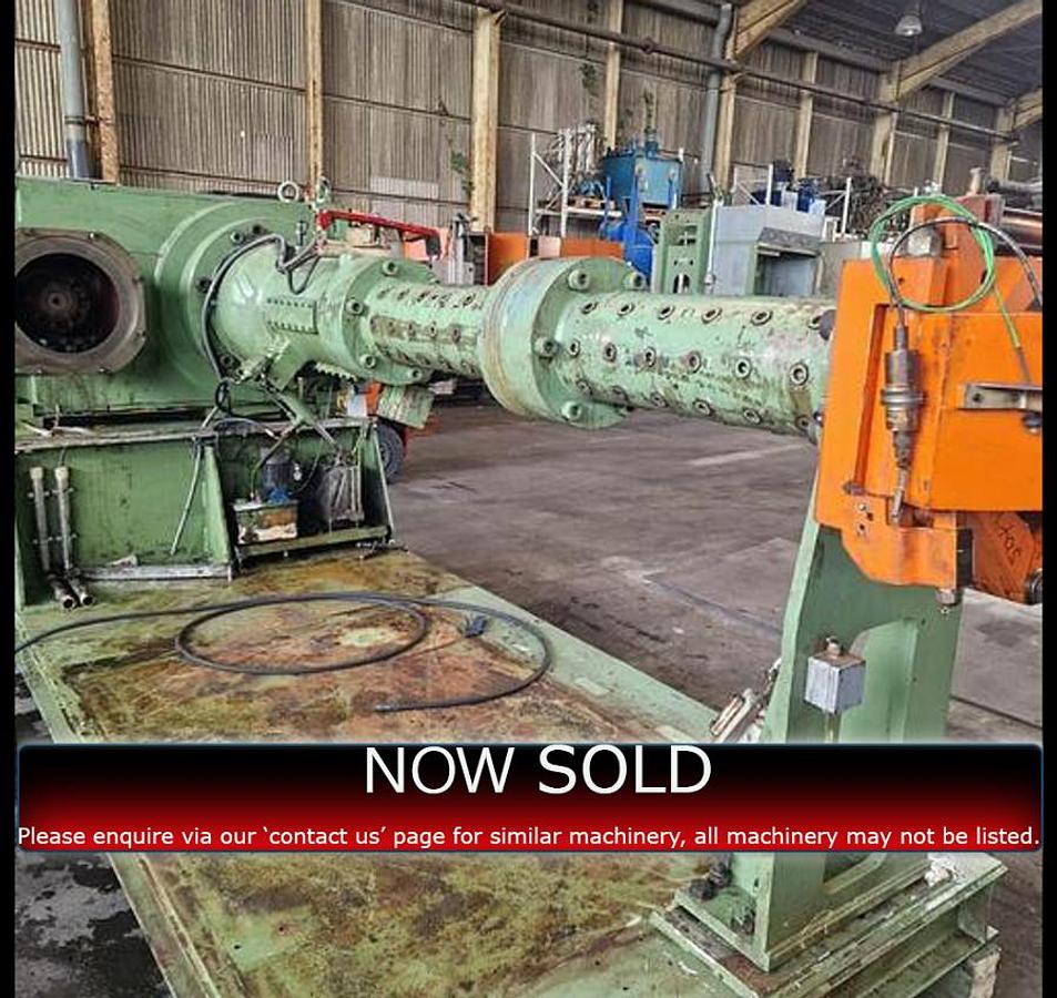 Used Berstorff 150mm dia PIN barrel coldfeed Rubber extruder