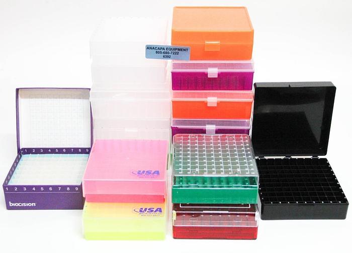 Used Nalgene / USA Scientific Assorted Laboratory Tube Storage Boxes LOT OF 16 (6392)