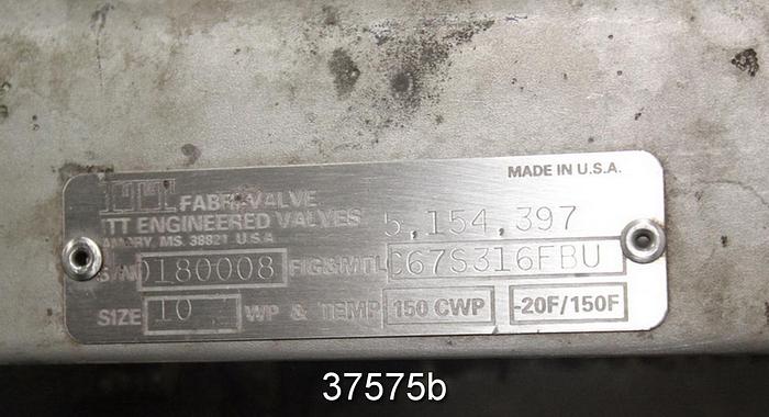 Used Fabri 10" Hand Operated Knife Gate Valve, C675S316FBU #37575