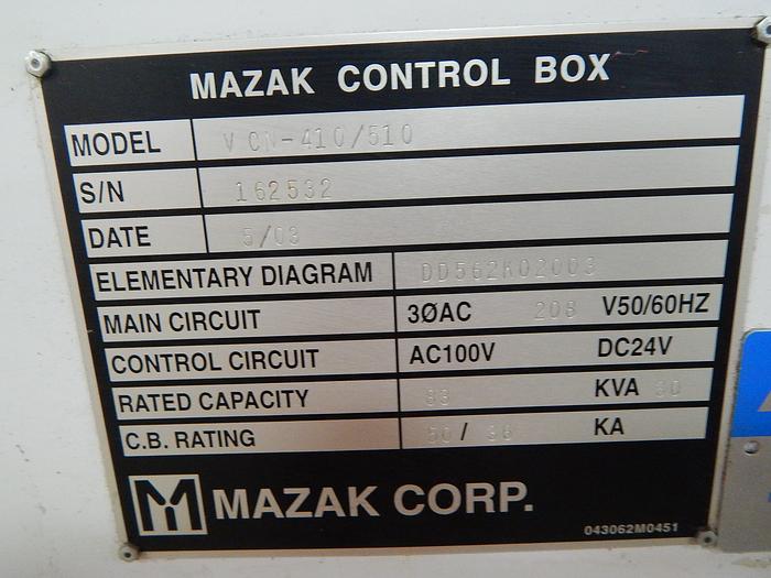 Used 2003 MAZAK Nexus 410A CNC Vertical Machining Center