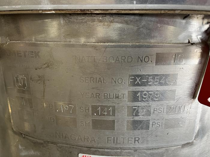 Used AMETEK NIAGARA FILTER - MODEL 18-18-S