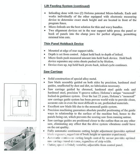 Used 2008 Holzma HPL 11 Rear Load Panel Saw