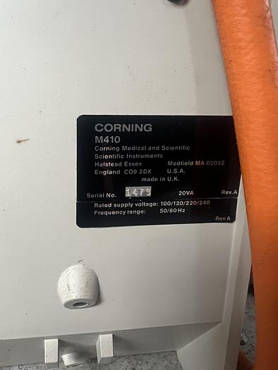 Used Flame Photometer M410, CORNING MEDICAL & SCIENTIFIC + manual
