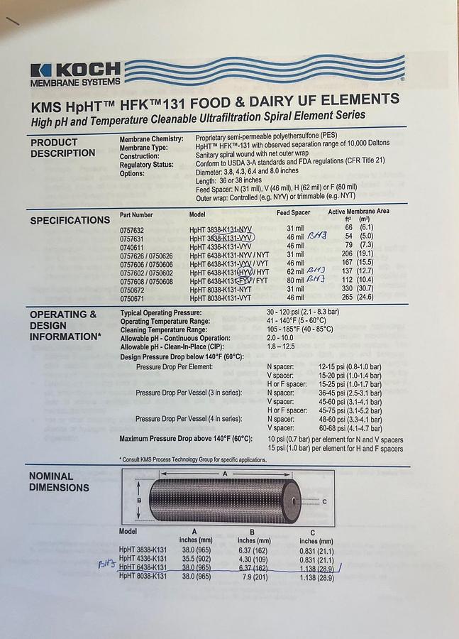 Used 2006 APV Invensys A/S UF- membrane plant