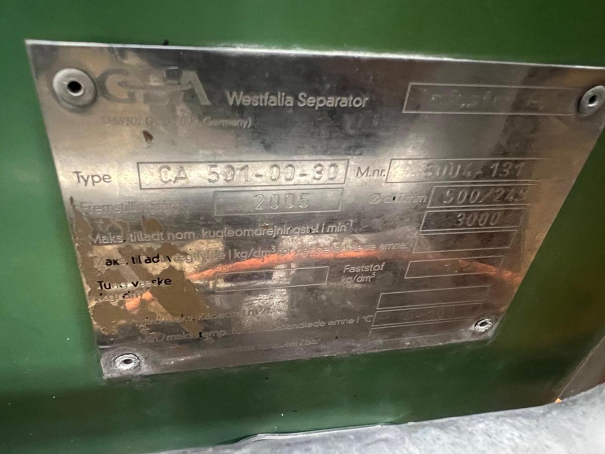 Used 2005 Westfalia Separator GmbH CA 501-00-030