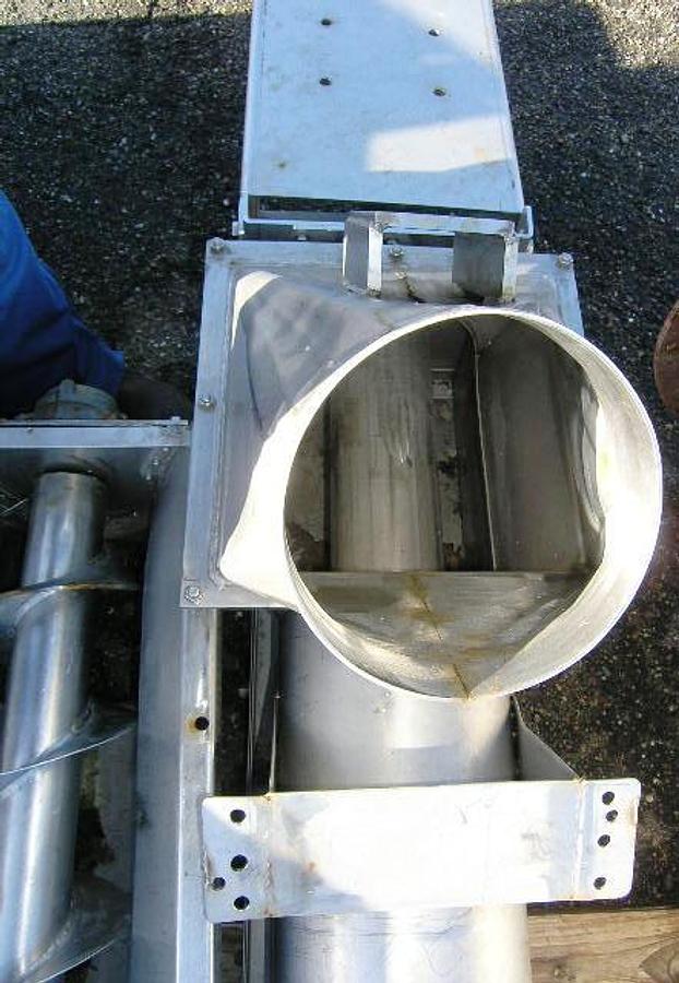 Used Horizontal powder conveyor – stainless steel – lenght 4,5 meter.