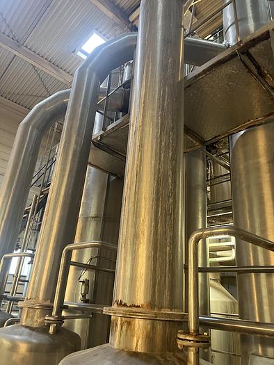 Used 1975 APV - ANHYDRO 4-step Falling-Film vacuum evaporator unit