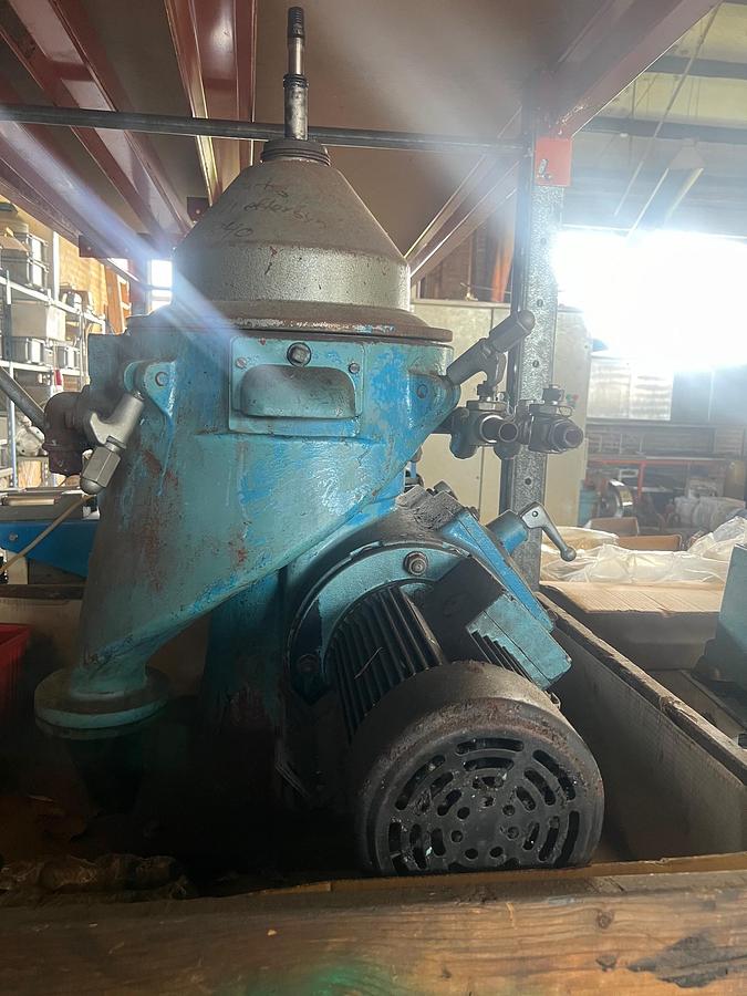 Used Alfa Laval WSPX204-TGT-74. Used for separating tramp oils from cooling liquids.