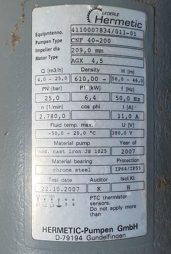 2007 HERMETIC-PumpenGmbH CNF 40-200