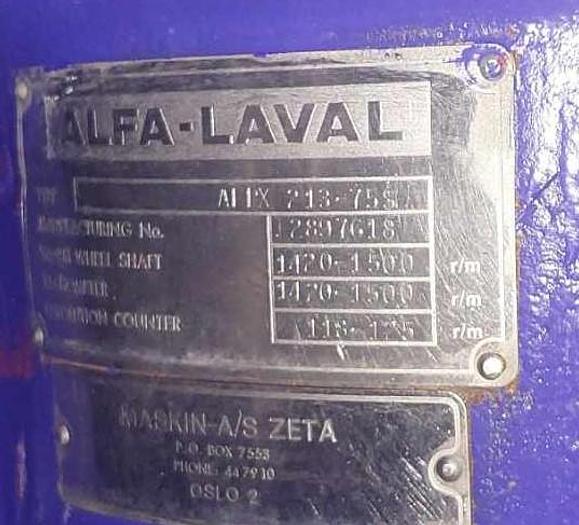 Refurbished Alfa-Laval AFPX 213-74 concentrator unit