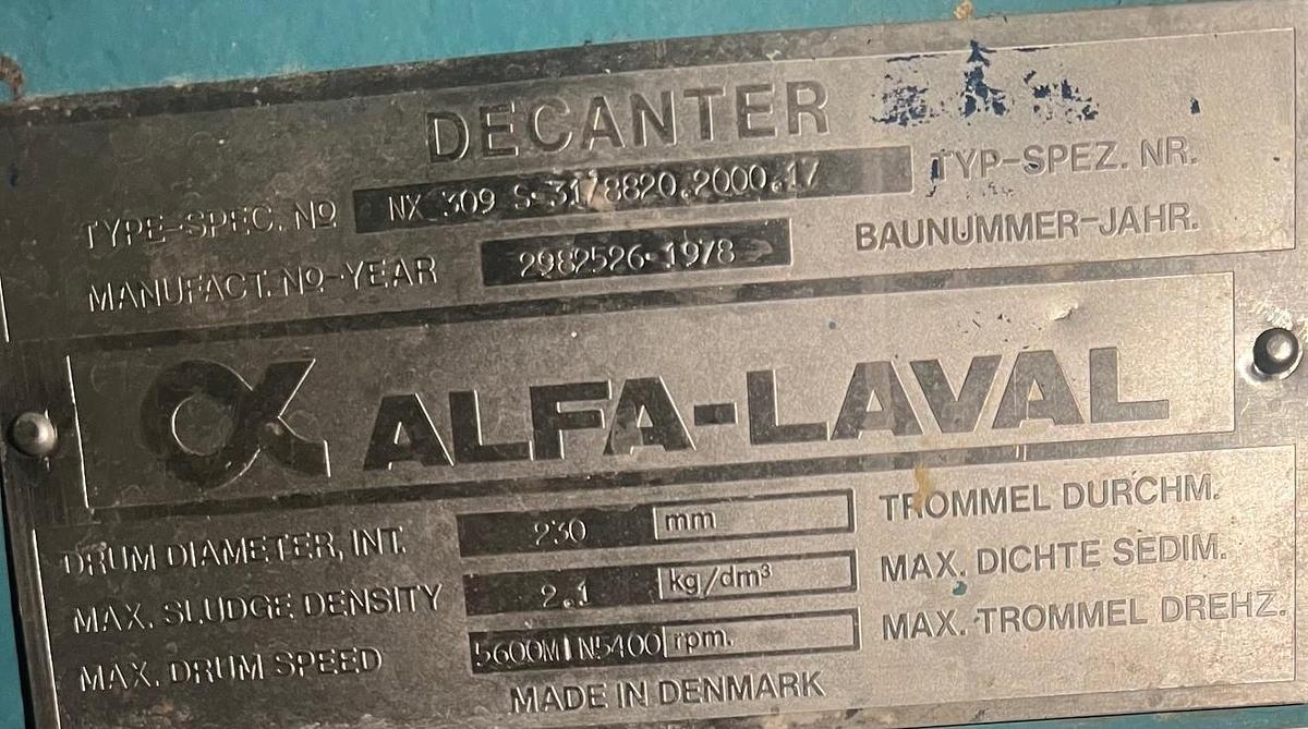 Used Alfa-Laval NX 309S-31B