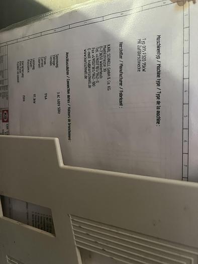 Used KARL SCHNELL F320 emulsifier