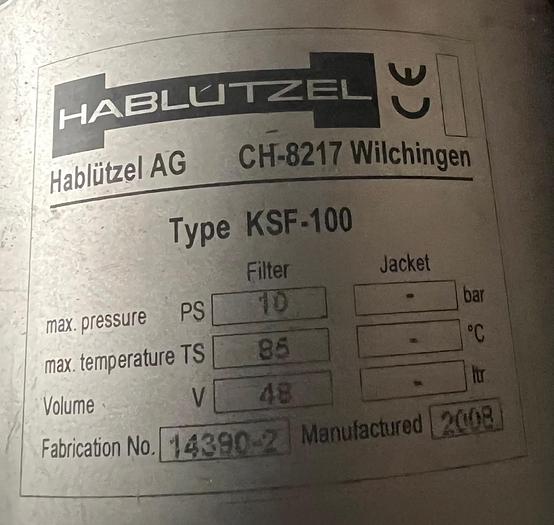 Used 2008 HABLUTZEL KSF-100 edge filterunit