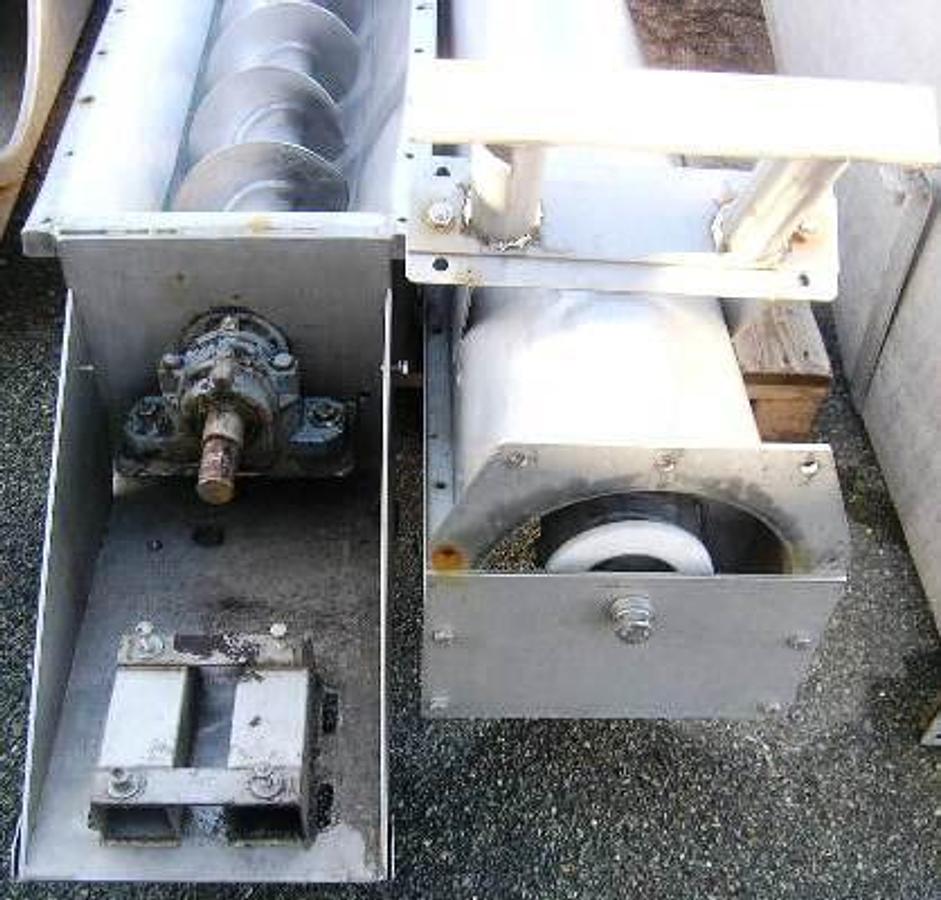 Used Horizontal powder conveyor – stainless steel – lenght 4,5 meter.