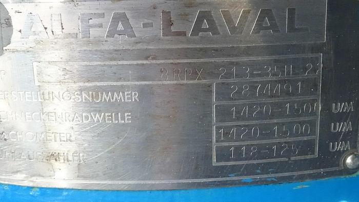 Used Alfa Laval BRPX 213-35H-22 clarifier