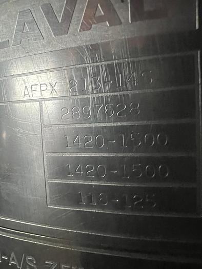 Refurbished Alfa-Laval AFPX 213XGT-14 purifier unit