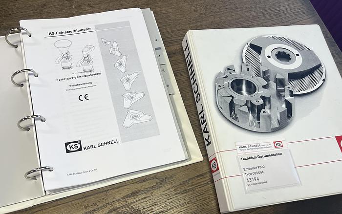 Used KARL SCHNELL F320 emulsifier