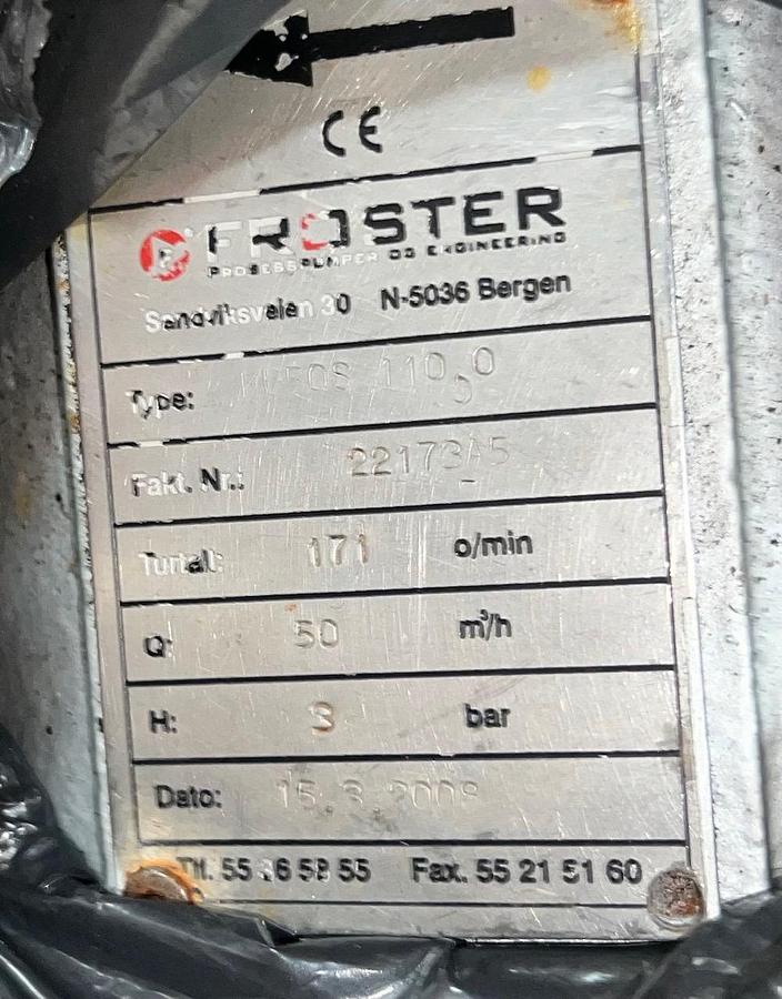 Used WANGEN excenter screw pump, type KL50S 110,0