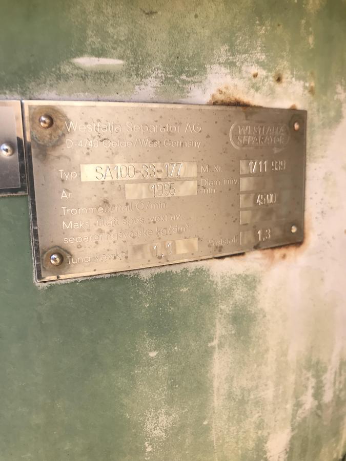 Used GEA Westfalia SA 100-33-177 centrifuge parts
